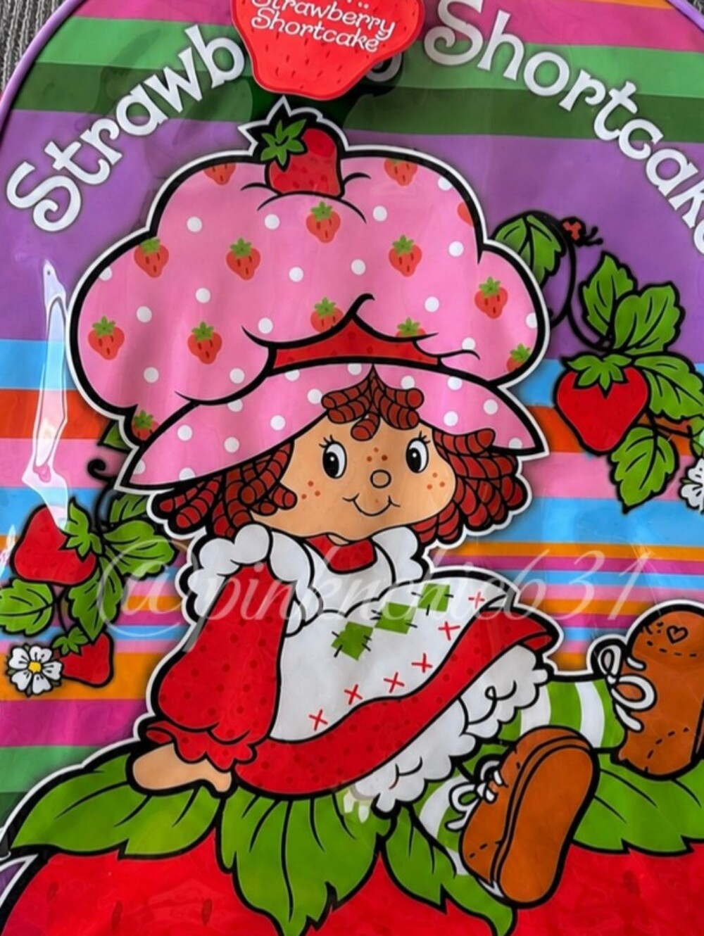 Strawberry Shortcake Retro Rainbow Backpack Back To School - Picture 3 of 4